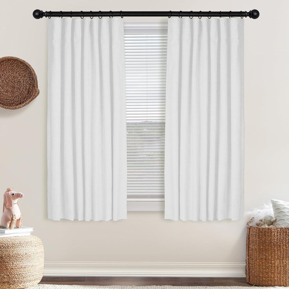 Blackout Curtains for Bedroom 84 In Long/50 in Wide Each Panel (Ice Cube White)